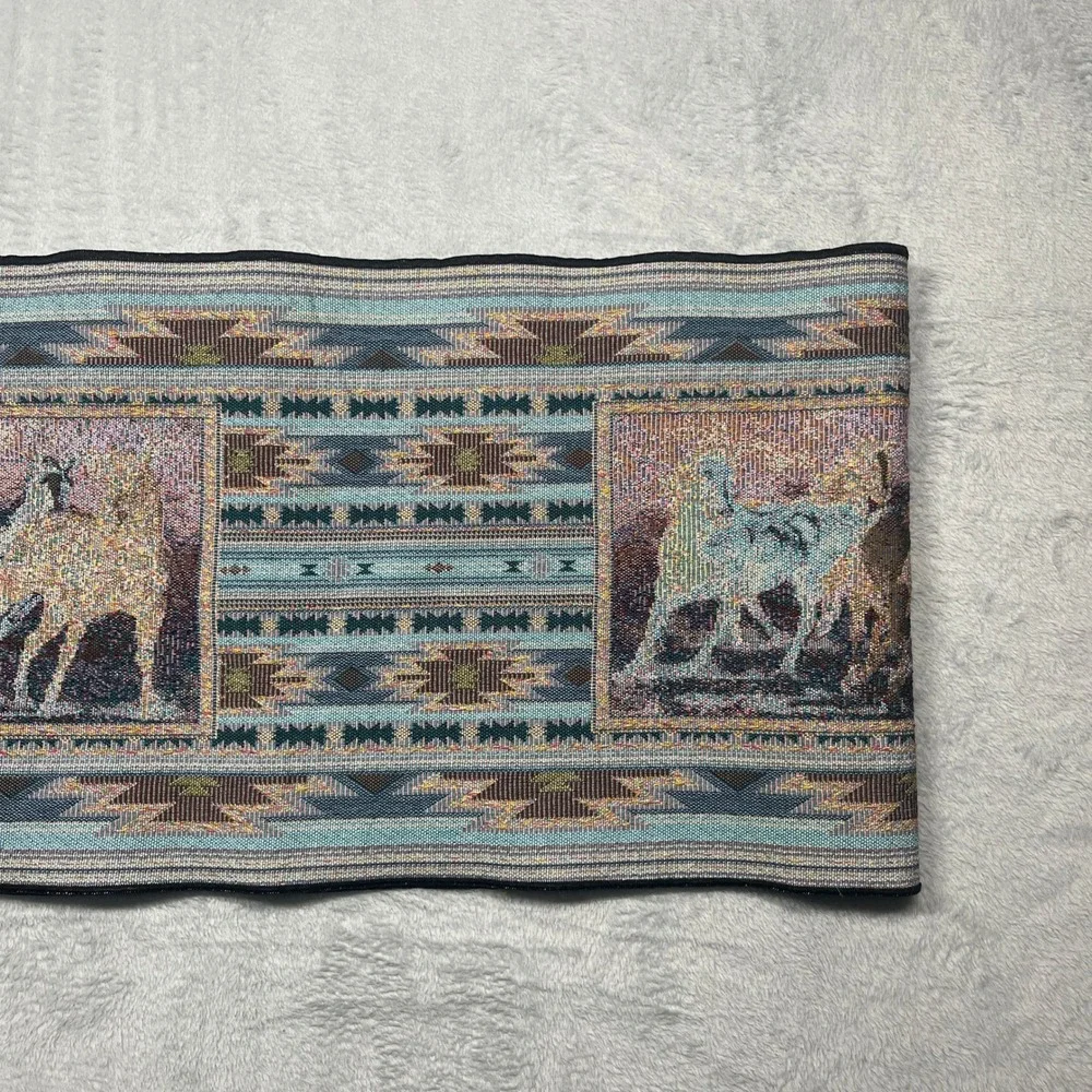 C. Cummings Table Runner Brown Southwestern Wild Horse Tapestry 68x13